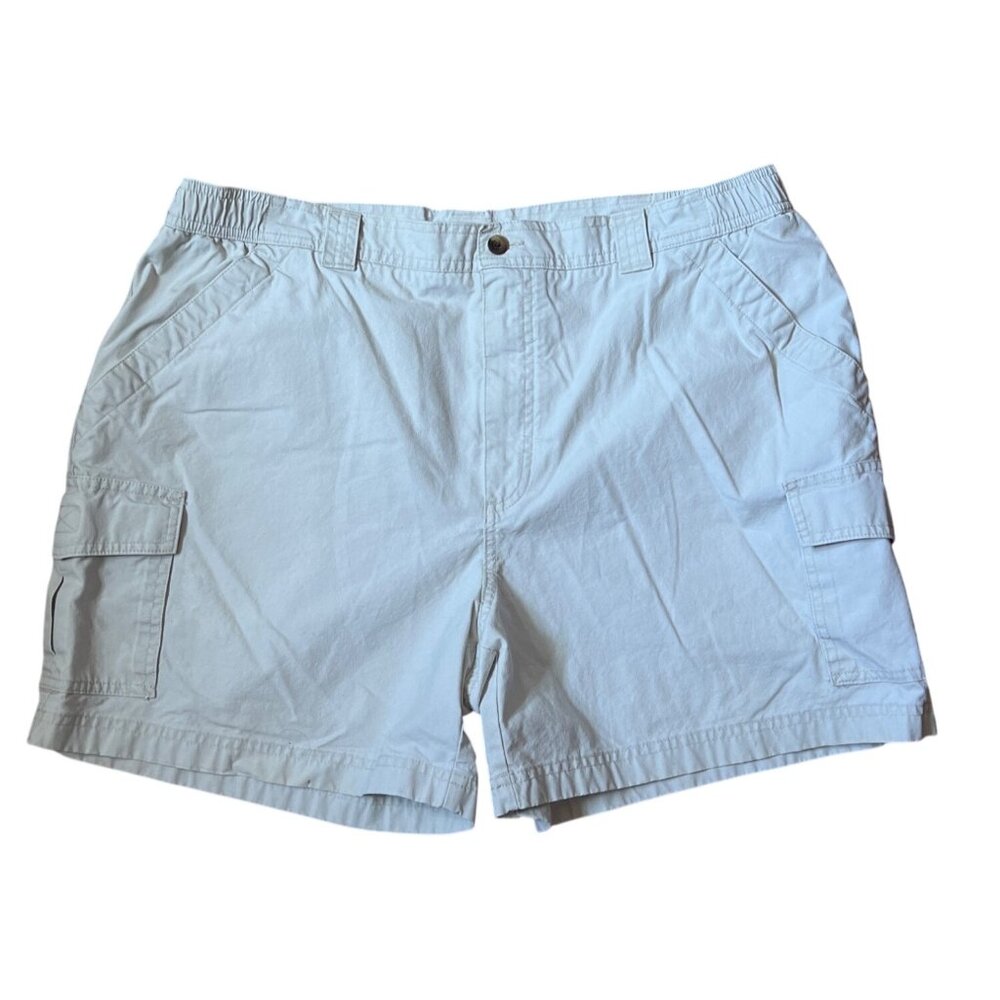L.L.Bean Mens Comfort Waist Cargo Shorts Size 40 Beige 100% Cotton Casual Wear